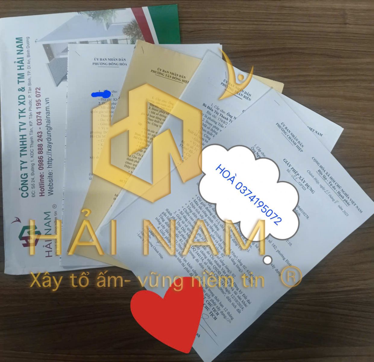 Xin giấy phép xây dựng phường Tân Hiệp